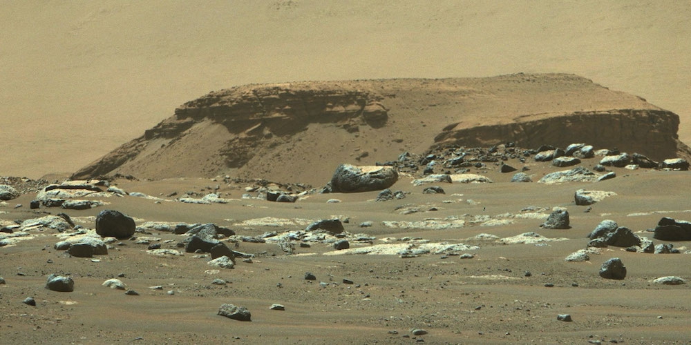 Het oppervlak van Mars. 