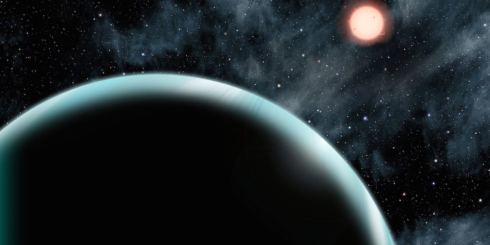 Artistieke impressie van de exoplaneet Kepler-421b