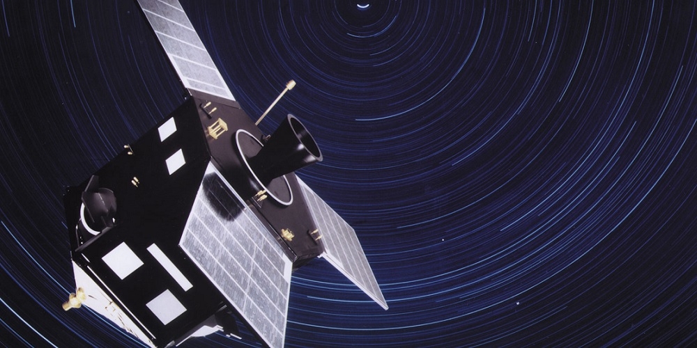 Artistieke impressie van de HIPPARCOS satelliet in de ruimte