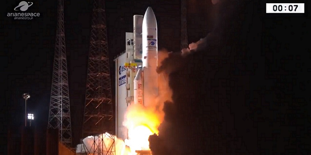 Lancering van de 100ste Europese Ariane 5 raket.