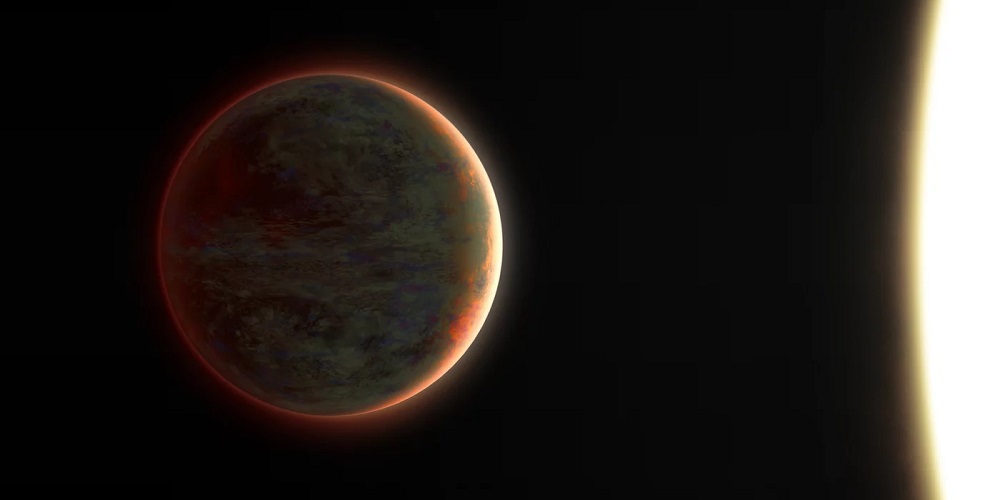 Artistieke impressie van de exoplaneet WASP-121 b.